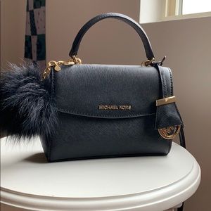 Michael Kors Crossbody Black with MK Poof
